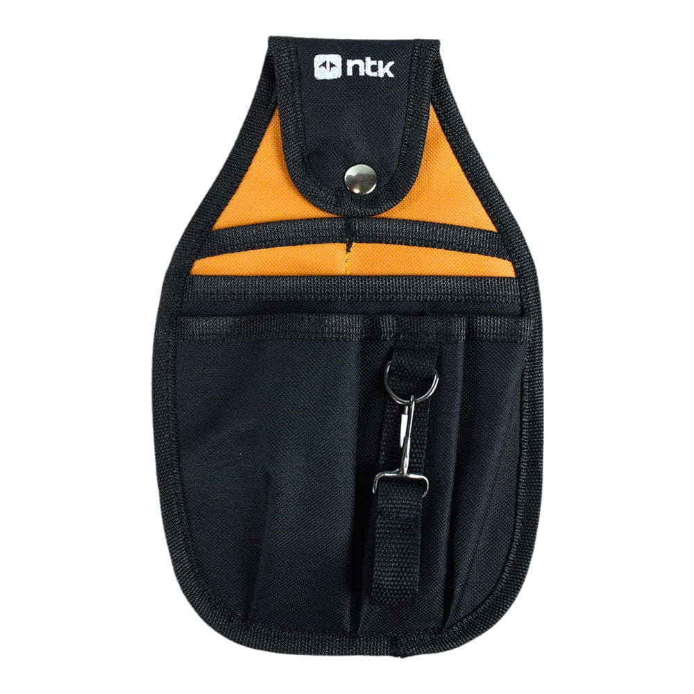 Porta Ferramentas TOOL BELT PATROL M com 3 Bolsos em Poliéster 600D Preto e Laranja NTK