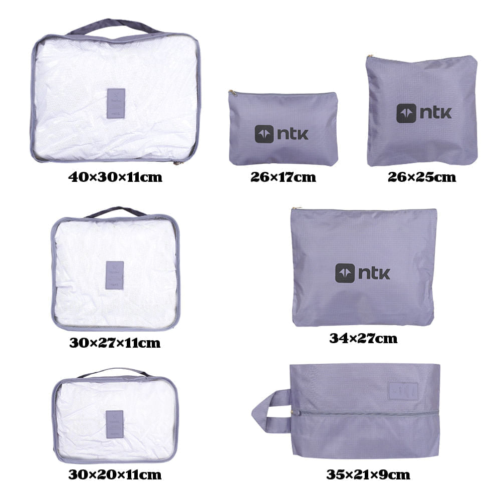 Kit Organizador para Mala 7 Peças NTK Tamanhos Variados