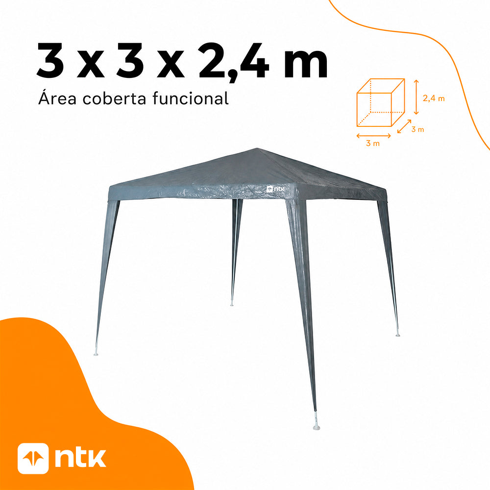 Gazebo 3x3 Dobrável NTK Camp Estrutura em Aço