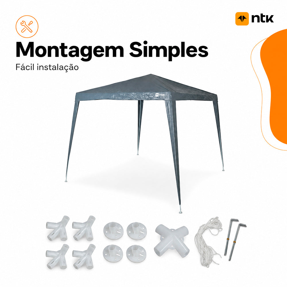 Gazebo 3x3 Dobrável NTK Camp Estrutura em Aço