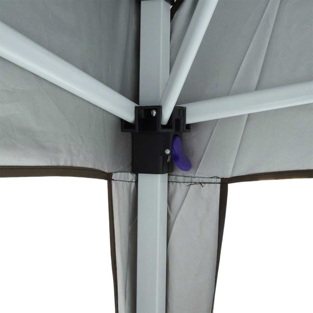 Gazebo 3,85x3,85m Deluxx NTK com Proteção Térmica e UV+50, Tela Mosquiteiro e Ventilação Superior