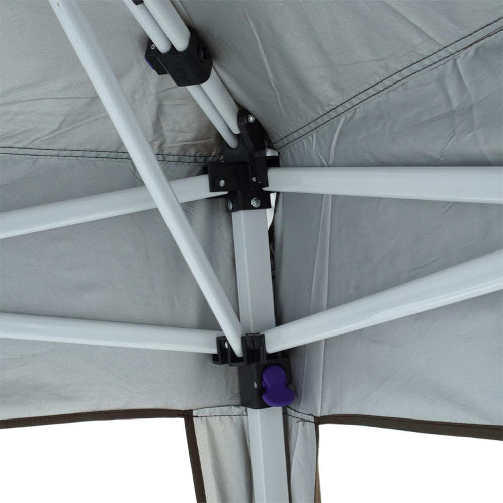 Gazebo 3,85x3,85m Deluxx NTK com Proteção Térmica e UV+50, Tela Mosquiteiro e Ventilação Superior