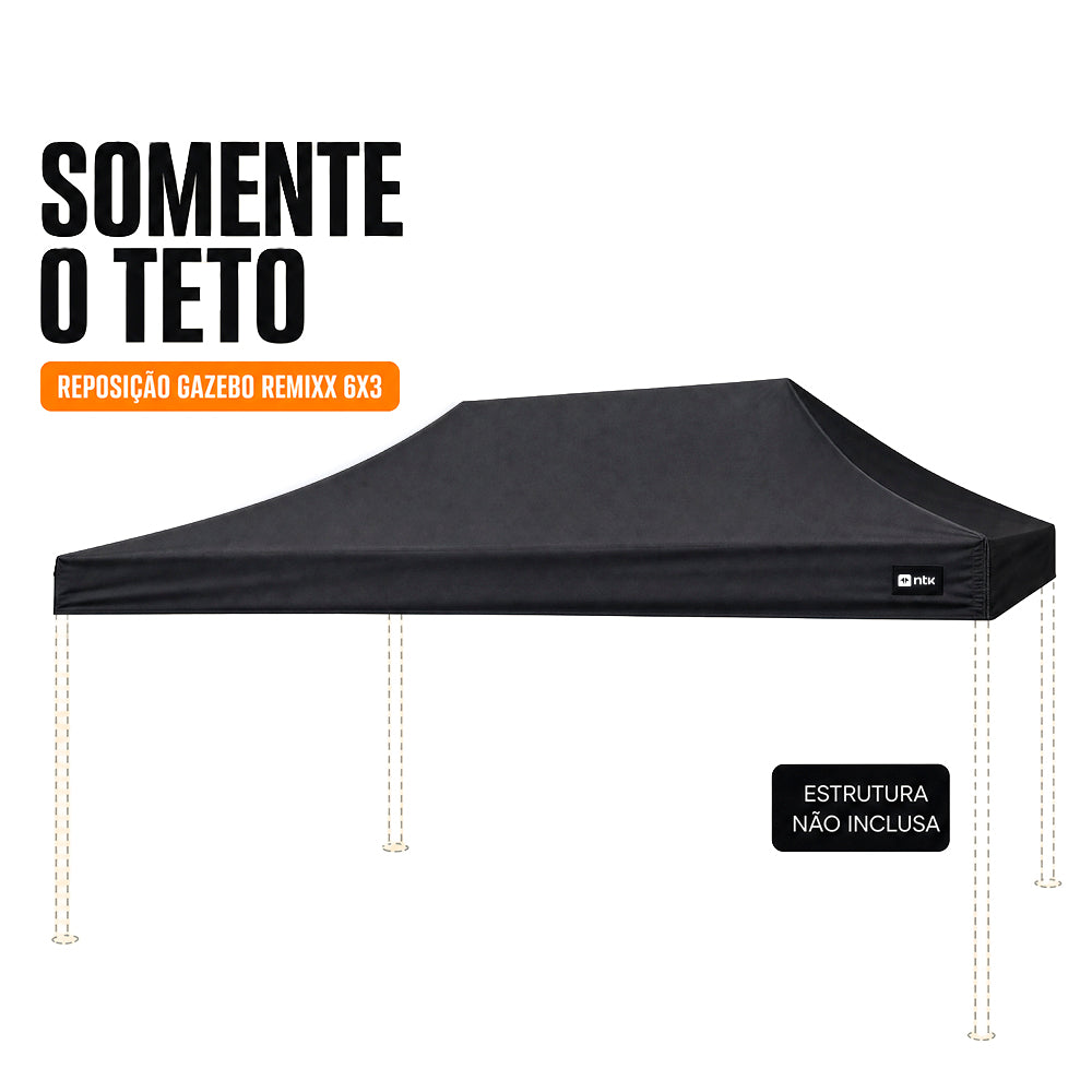 Teto para Gazebo NTK Remixx 6x3 com Proteção Solar FPS 50 e PVC