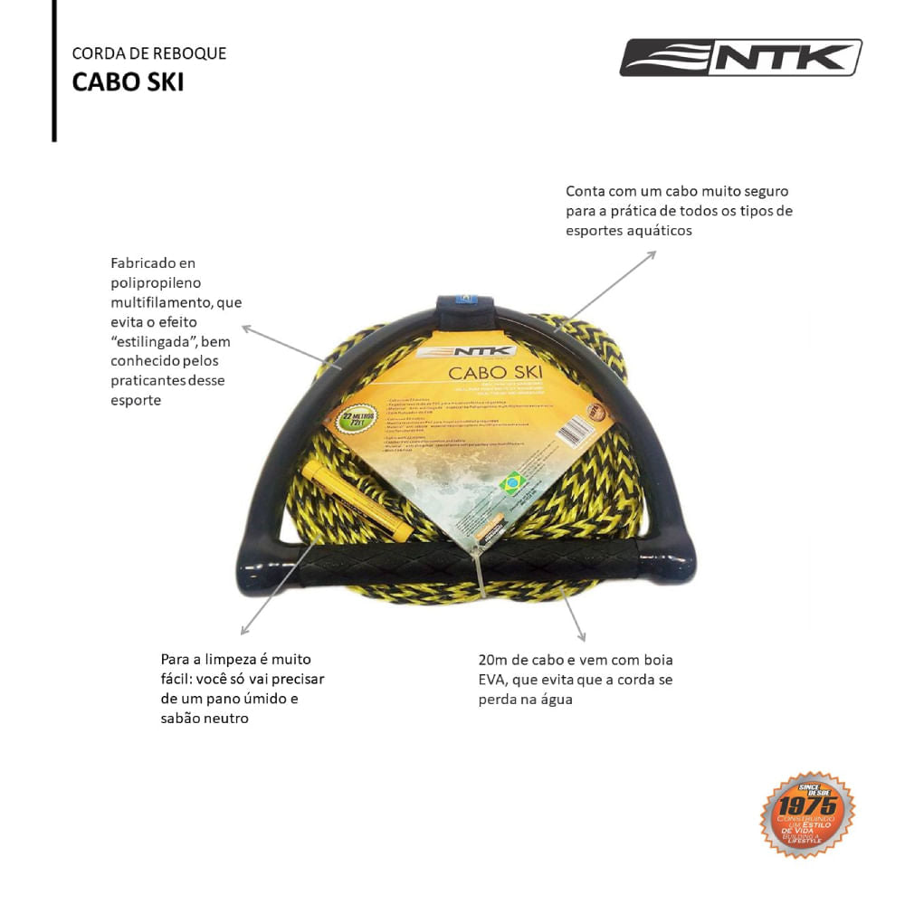 Cabo Ski Corda de Reboque para Esportes Aquáticos NTK