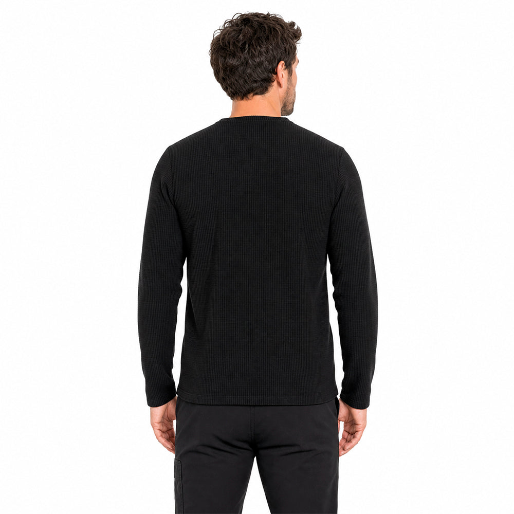Blusa Fleece Solid LS/CN Masculina Muvin Preto