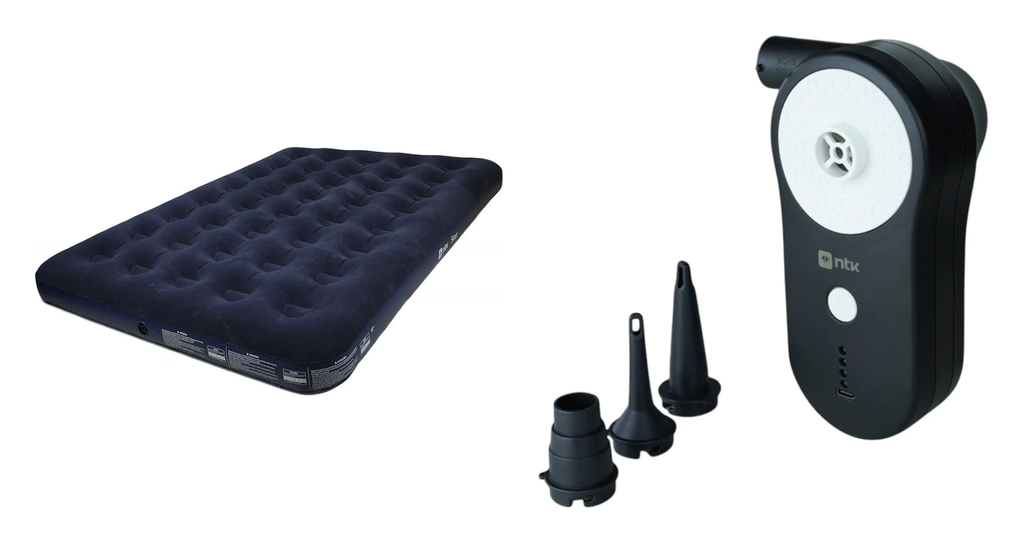 Combo Colchão Inflável Casal Star NTK + Inflador Recarregável USB NTK