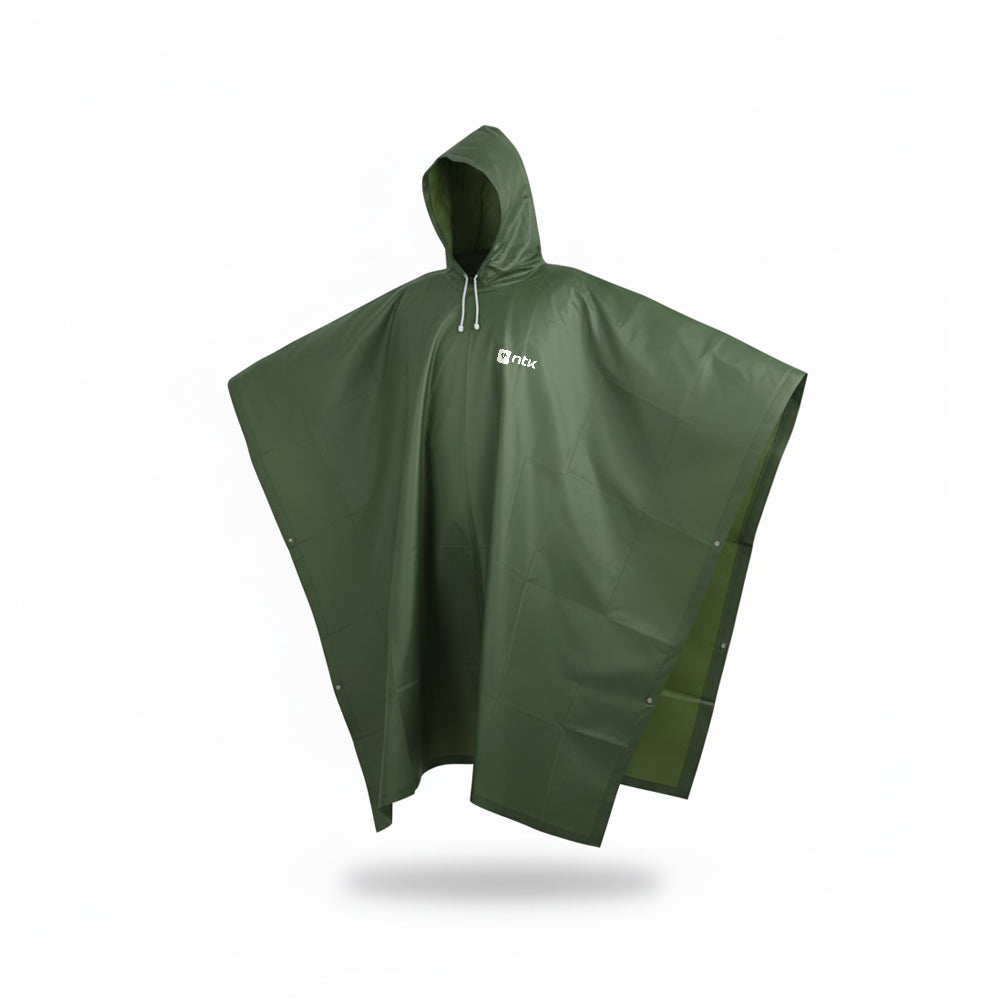 Poncho Impermeável NTK Iguazú | PVC Reforçado | Com Capuz | Leve e Resistente para Chuva, Trilhas e Pesca