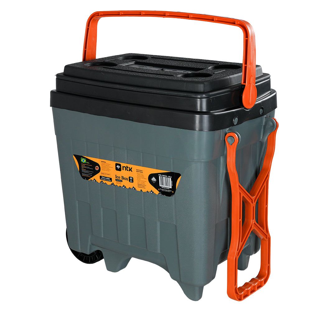 Caixa Térmica Ice Box 34 Litros NTK com Rodas, Porta Latas na Tampa