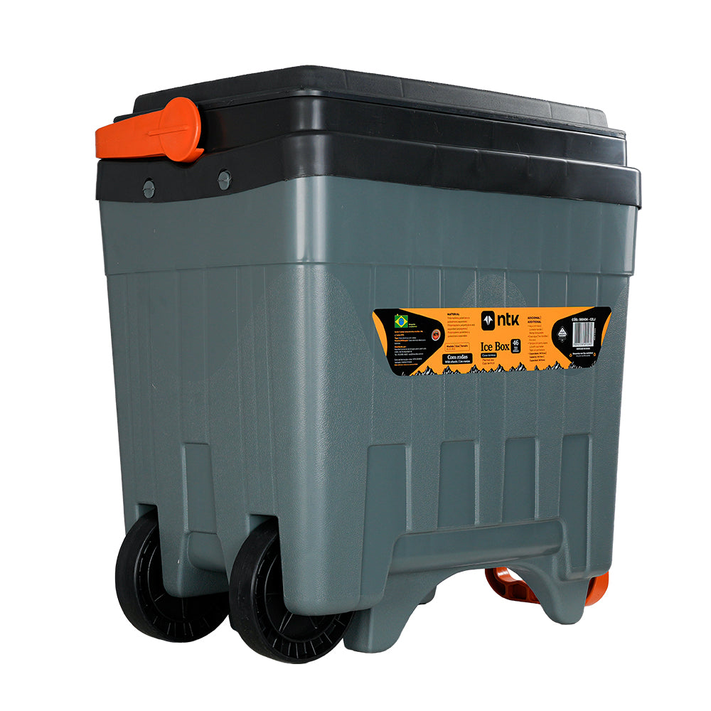 Caixa Térmica Ice Box 34 Litros NTK com Rodas, Porta Latas na Tampa