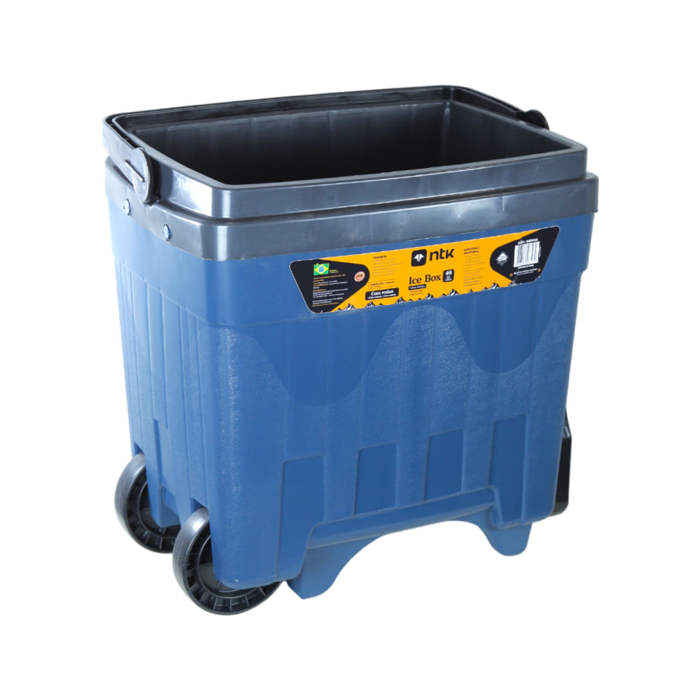 Caixa Térmica Ice Box Cooler de 34 Litros Com Rodas NTK Capacidade de 46 Latas