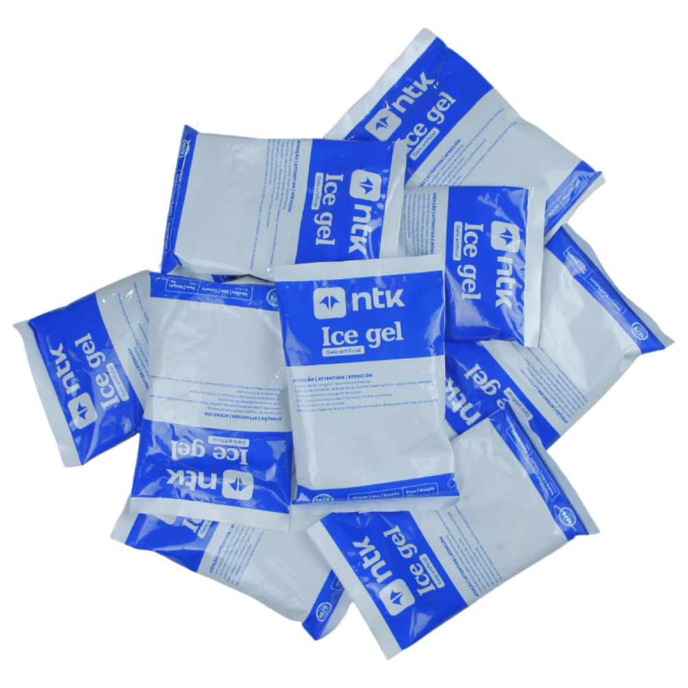 Gelo Artificial Ice Gel NTK Reutilizável em Plástico e Gel Atóxico, Caixa com 24 Unidades