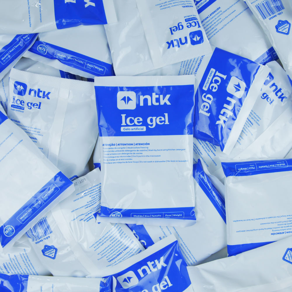 Gelo Artificial Ice Gel NTK Reutilizável em Plástico e Gel Atóxico, Caixa com 24 Unidades