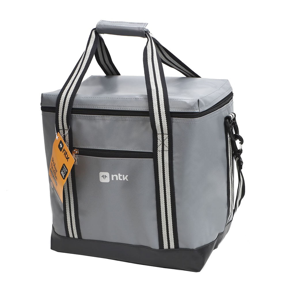 Cooler Mochila Polar Duffle em Tarpaulin com Forro em Alumínio 16 Litros Cinza NTK