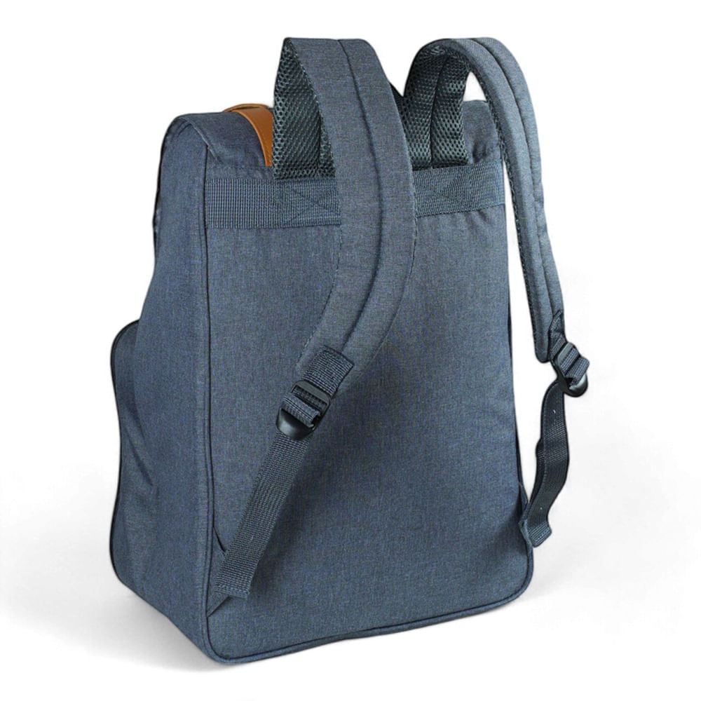 Cooler Mochila Picnic Park Kit RPET 300D com Forro PEVA 32x23x43 cm Azul NTK