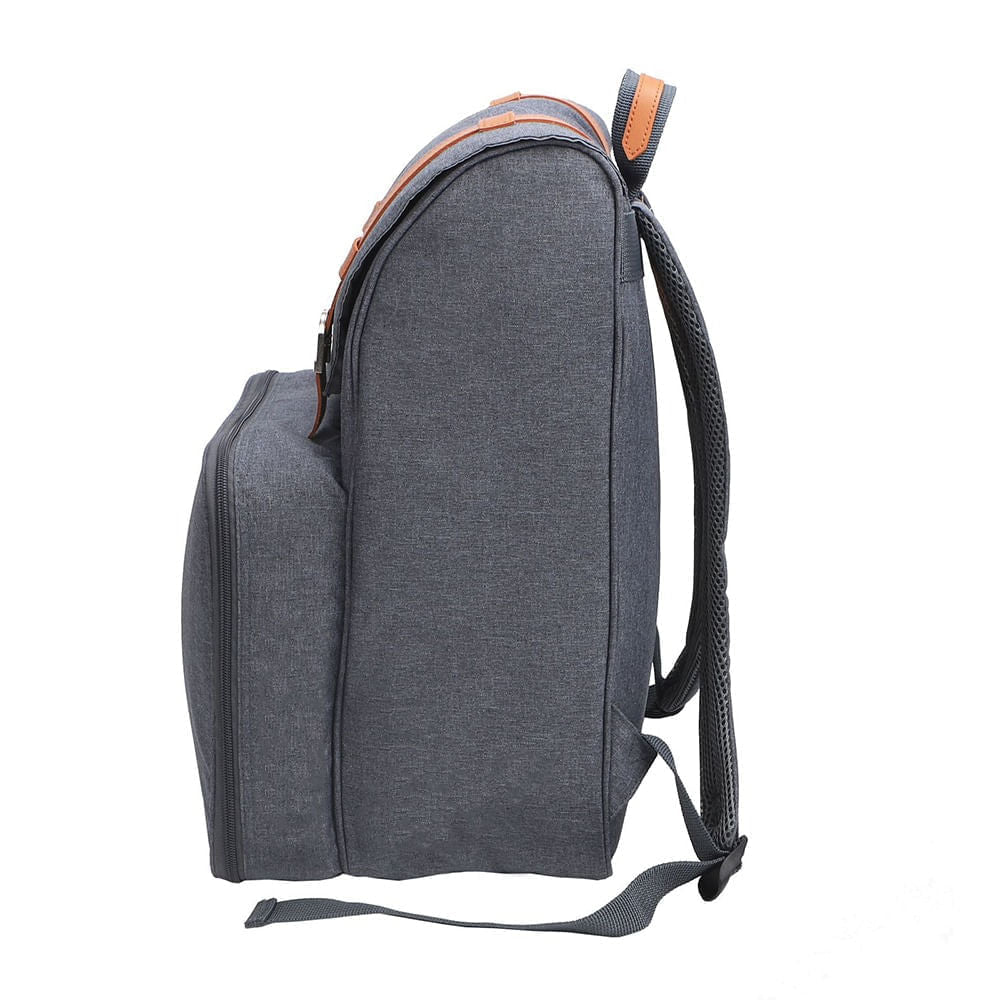 Cooler Mochila Picnic Park Kit RPET 300D com Forro PEVA 32x23x43 cm Azul NTK
