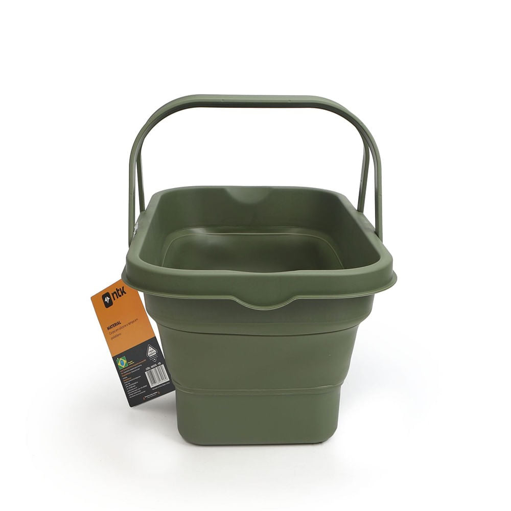 Cesta Picnic Dobrável com Mesa em Silicone Verde NTK