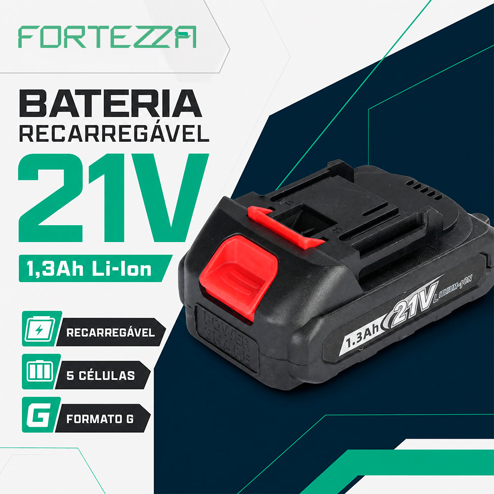 Bateria Recarregável Fortezza 21V G 1,3Ah Li-Ion