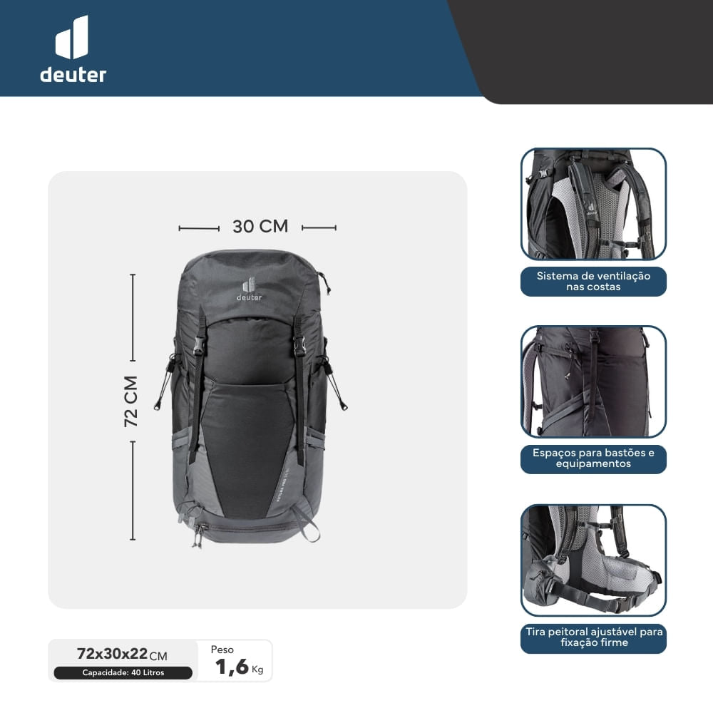 Mochila para Trekking Futura Pro 40 Deuter