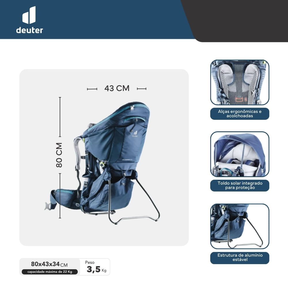 Mochila de Transporte para Bebês 24Kg Kid Comfort Pro Deuter
