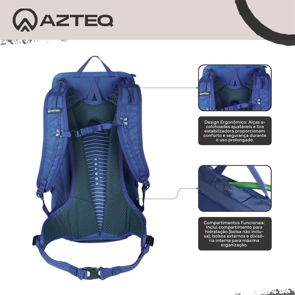 Mochila de Trilha TOPO 32L Poliéster Azteq
