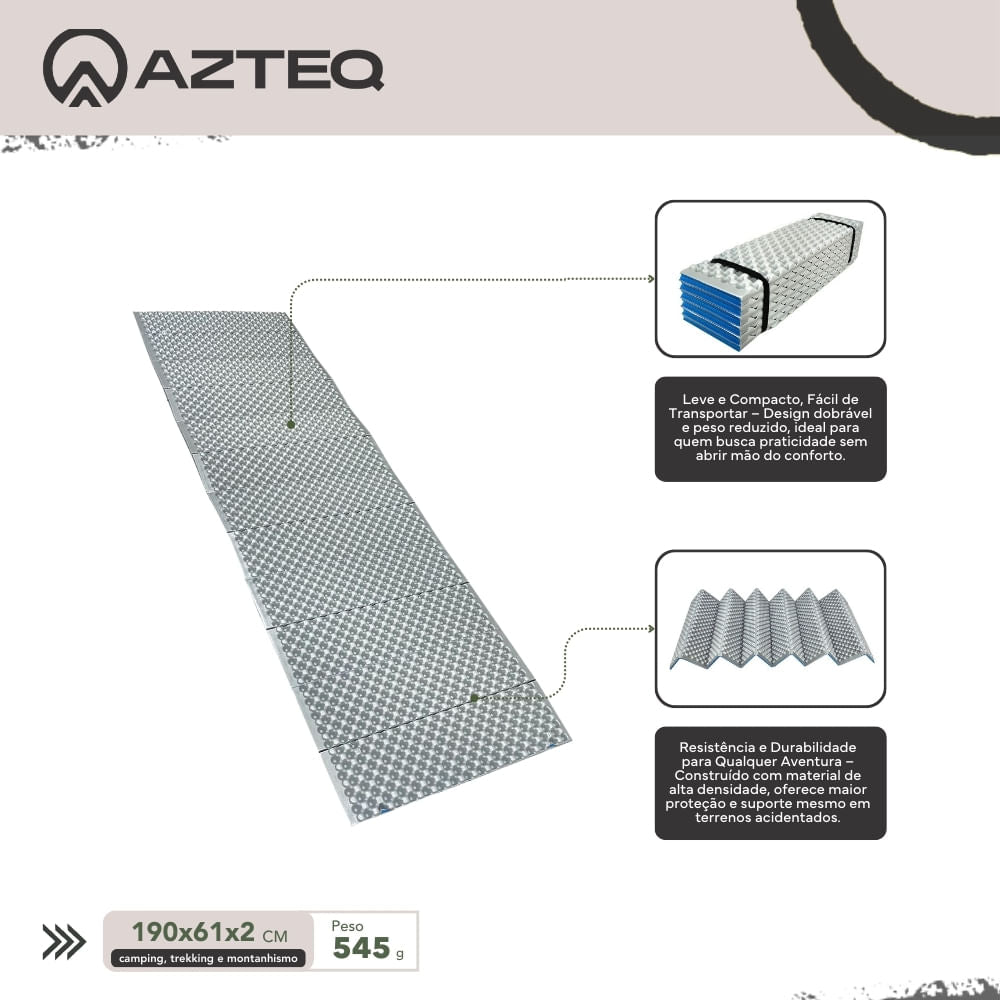 Isolante Térmico Odin Azteq XPE Dobrável e Aluminizado