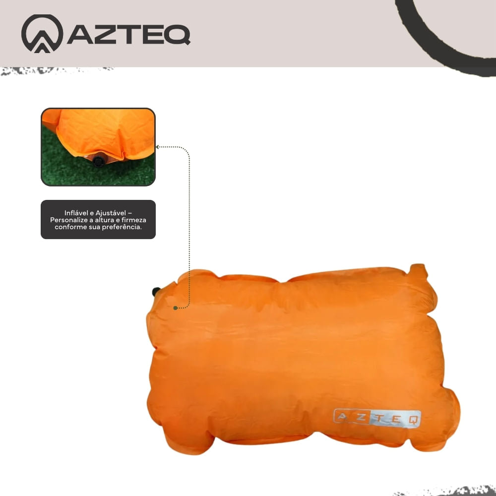 Travesseiro Auto Inflável Azteq Looper, Compacto e Confortável