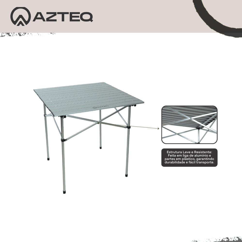 Mesa Dobrável Portátil Alumínio IZTAC Azteq Suporta até 30kg