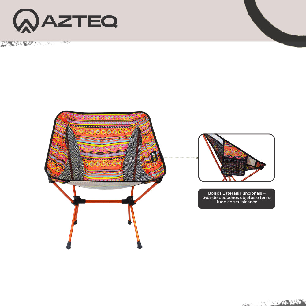 Cadeira Portátil Desmontável Osho Azteq Suporta até 100Kg