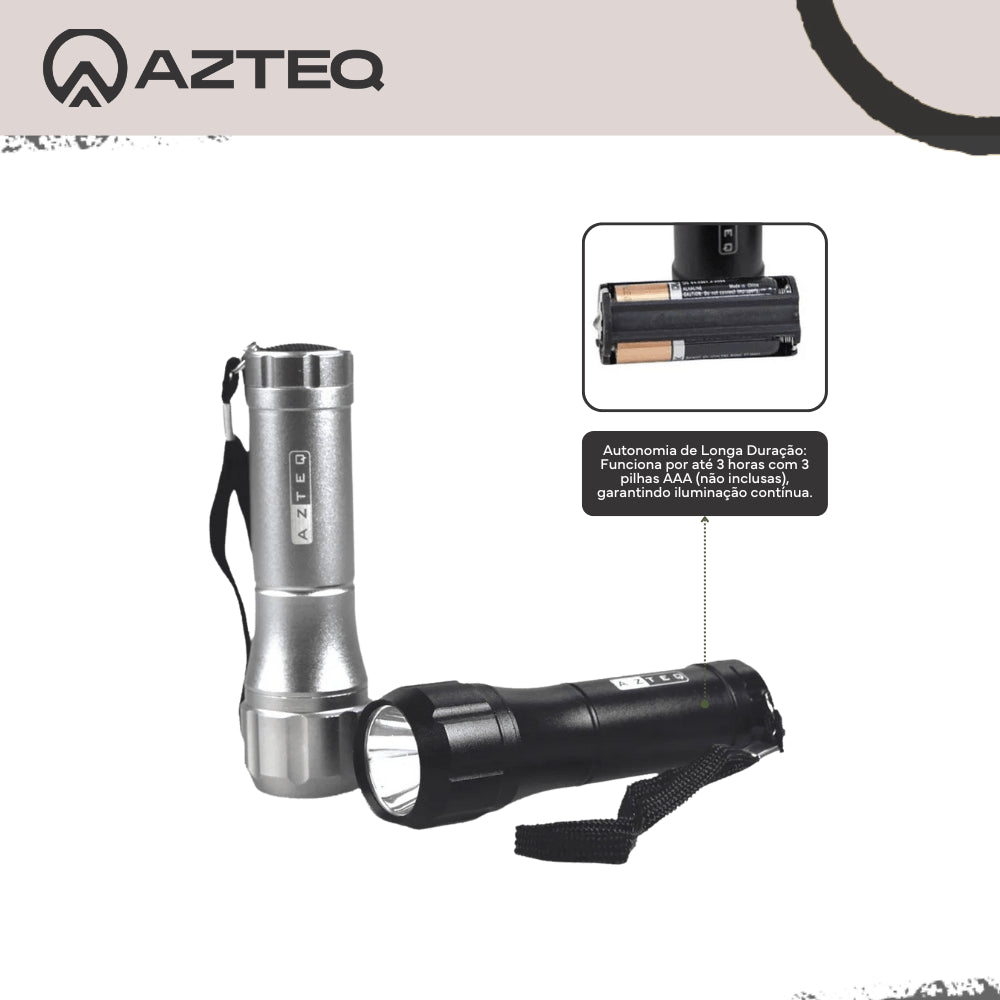 Kit 12 Lanternas de Mão Trivat 180 Lúmens Azteq Autonomia de 3h