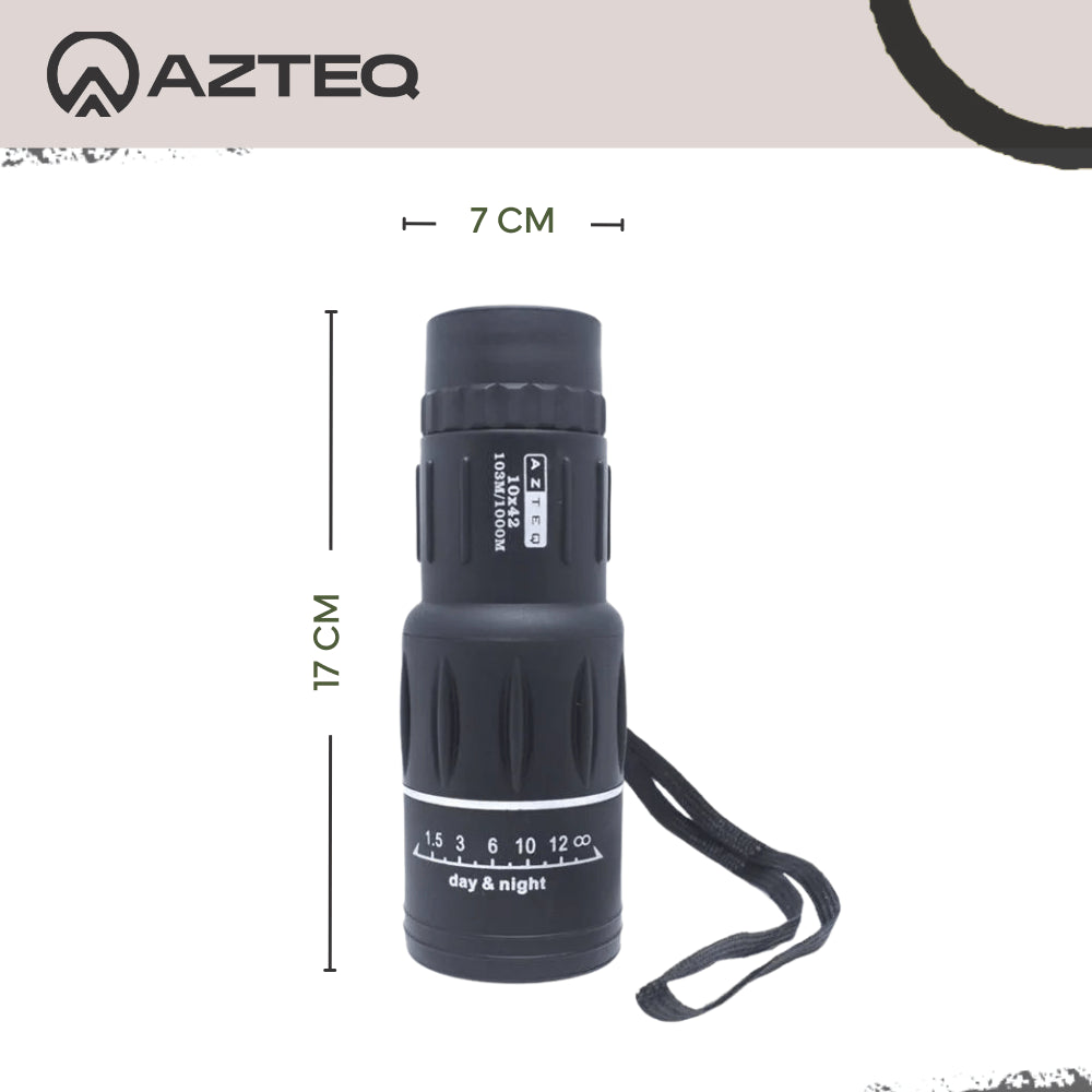 Monóculo 10x42mm Lince Azteq 50m de Alcance Campo de Visão 5,9º - 03m / 1000m