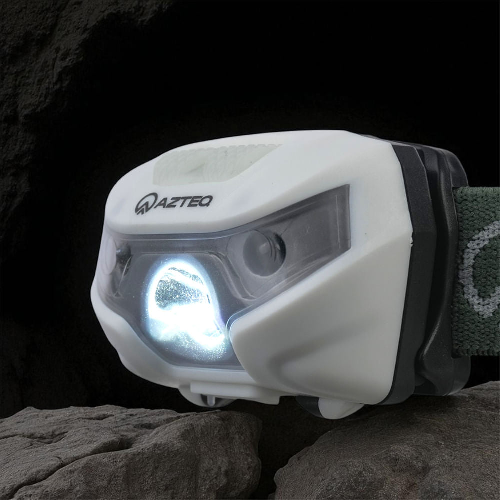 Lanterna de Cabeça 120 Lúmens Azteq Magik Autonomia de até 4h USB Recarregável e Sensor de Presença