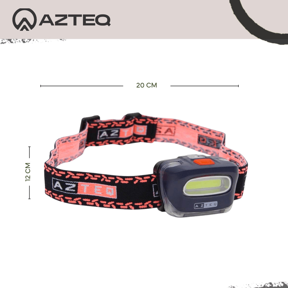 Lanterna de cabeça LED COB Azteq Kashina 140 lúmens Alcance de até 30m e 2 Modos de Iluminação