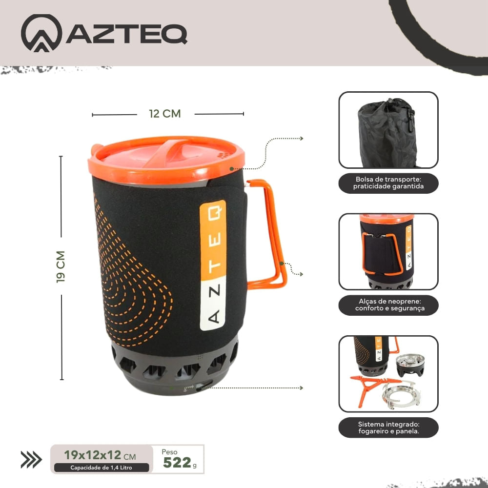 Conjunto panela e fogareiro Azteq Jet Cook