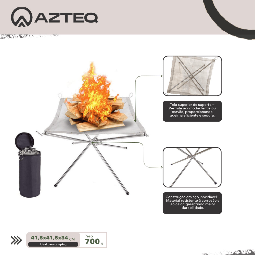 Fogueira Portátil Keep Azteq com Bolsa de Transporte