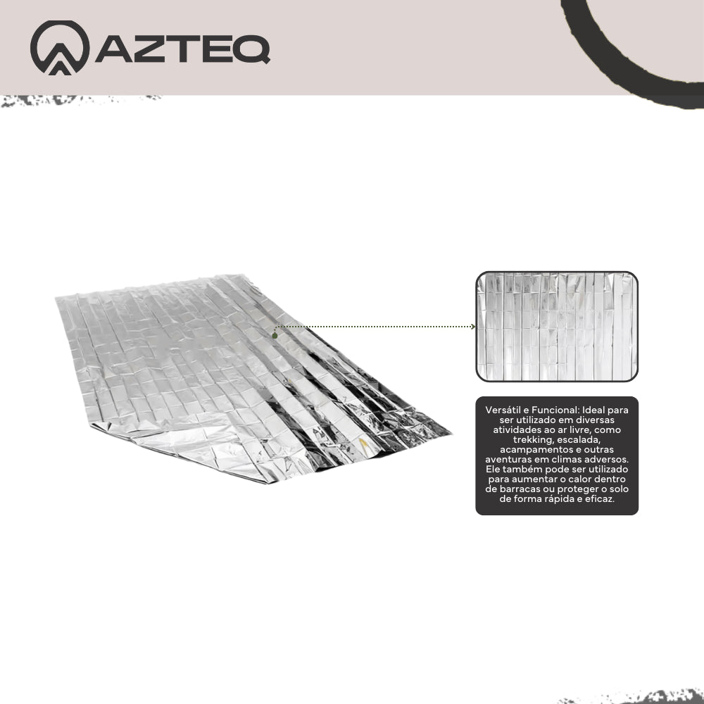 Cobertor de Emergência 2,13 x 1,32 m Azteq Vernon Proteção Contra Hipotermia