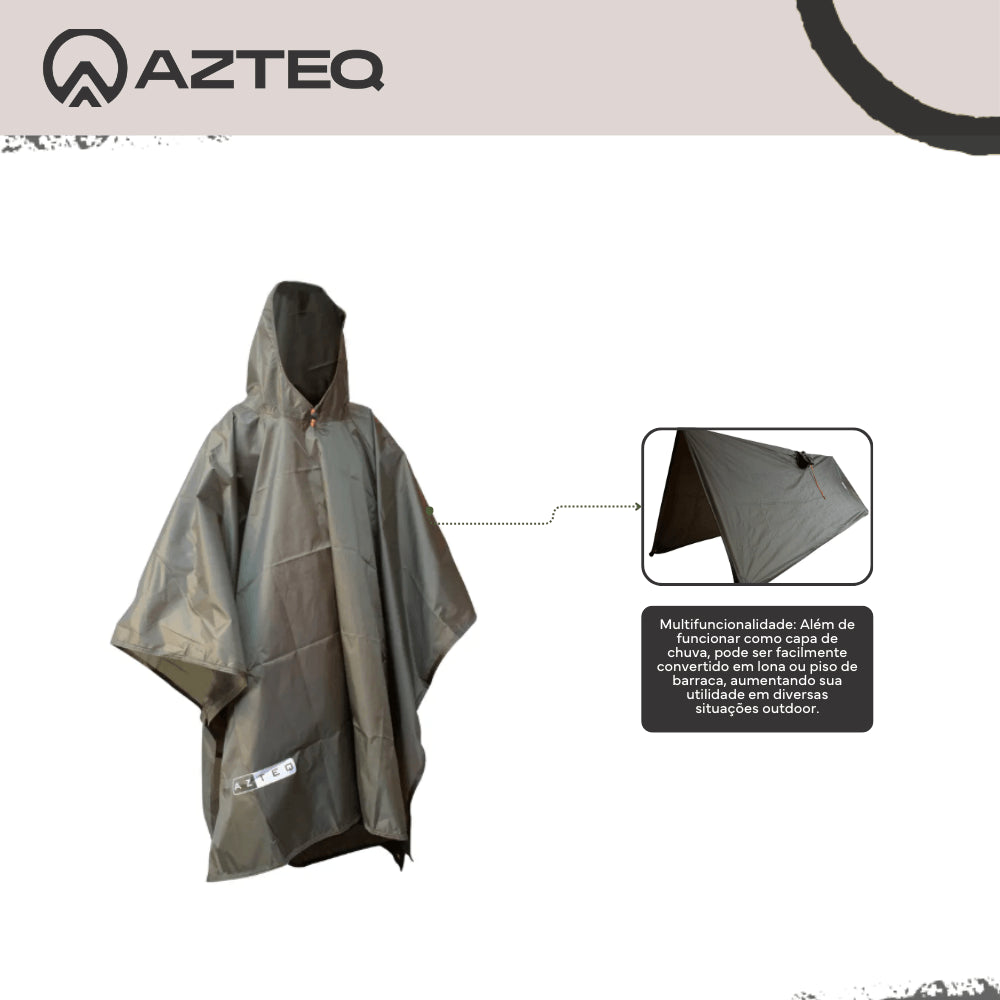 Poncho / Lona 2 em 1 Impermeável 2,03 x 1,37 m Azteq Kocan