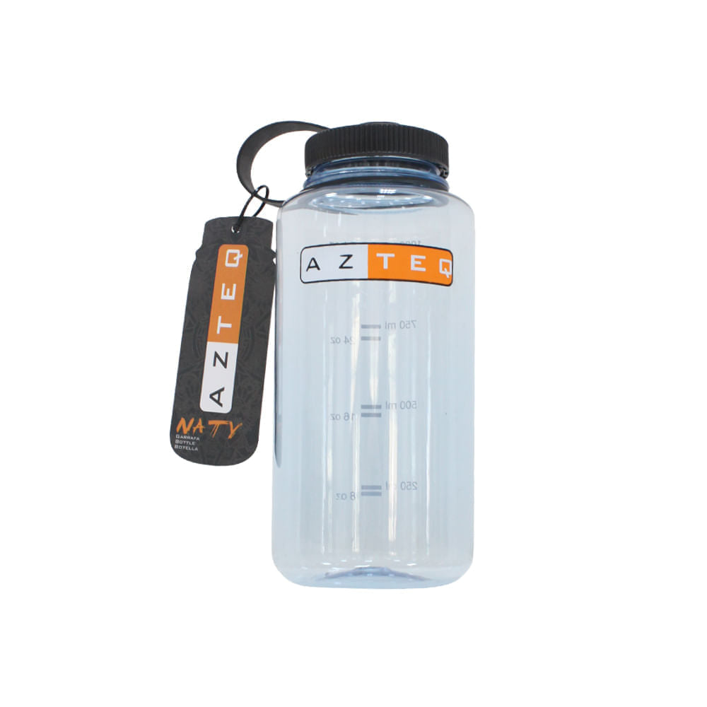 Garrafa de Hidratação 1L Naty Azteq com Alça Loop Top e Medidor Livre de BPA