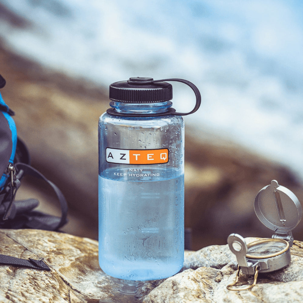 Garrafa de Hidratação 1L Naty Azteq com Alça Loop Top e Medidor Livre de BPA