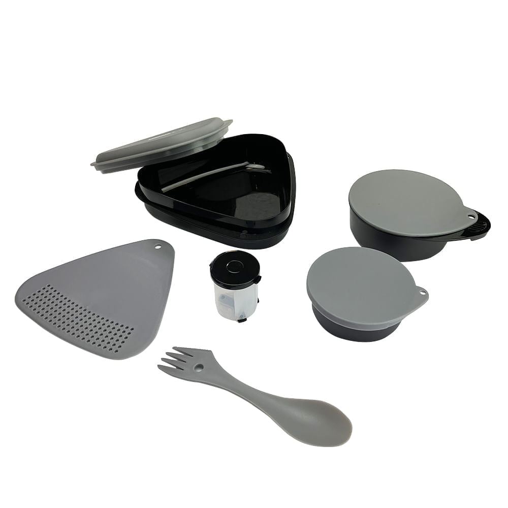 Conjunto de Cozinha para Acampamentos 6 Peças Kit Solos Azteq Compacto Livre de BPA
