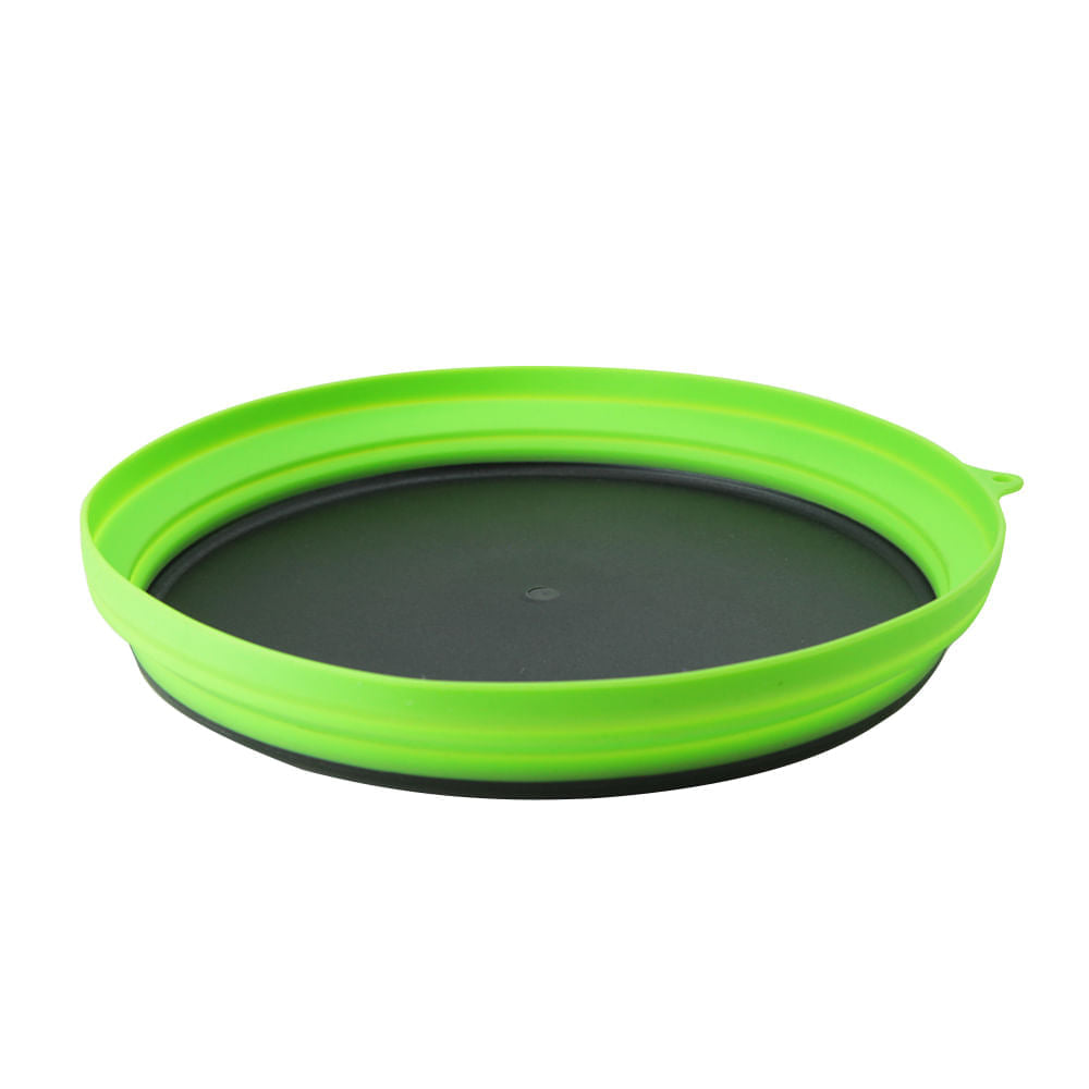 Conjunto de Cozinha Portátil Dobrável com 3 Peças Prato, Bowl e Garfo Kit Dish Azteq Compacto e Livre de BPA