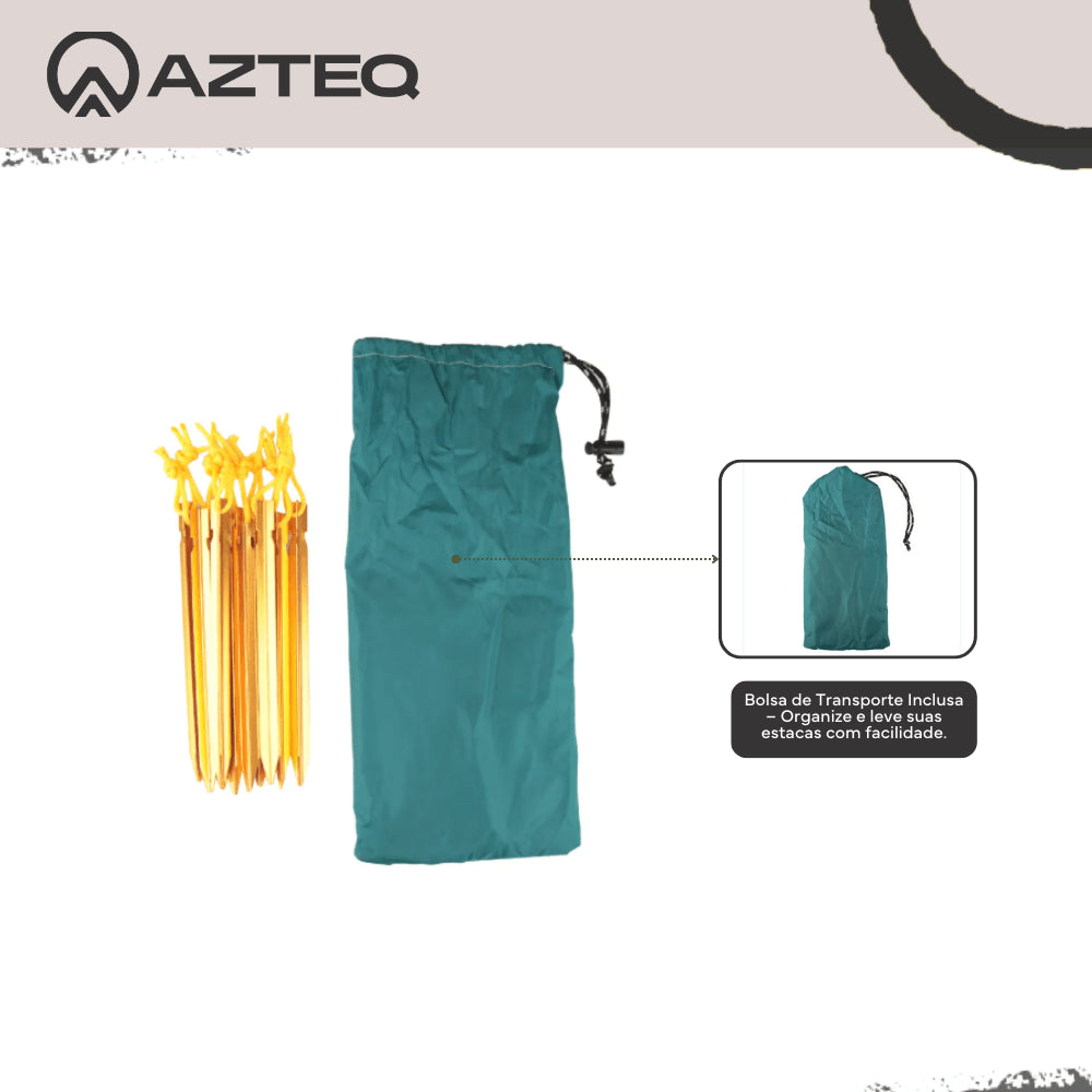 Conjunto de Estacas para Barraca em Alumínio Azteq com 10 Unidades