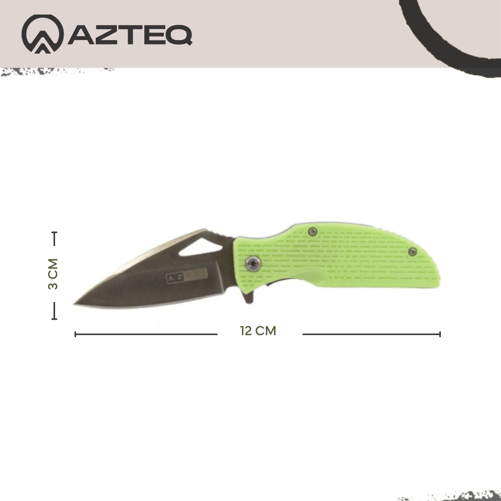 Canivete Kwik Azteq com Iniciador de Fogo, Sistema de Trava Lateral e Acionamento com Uma Mão
