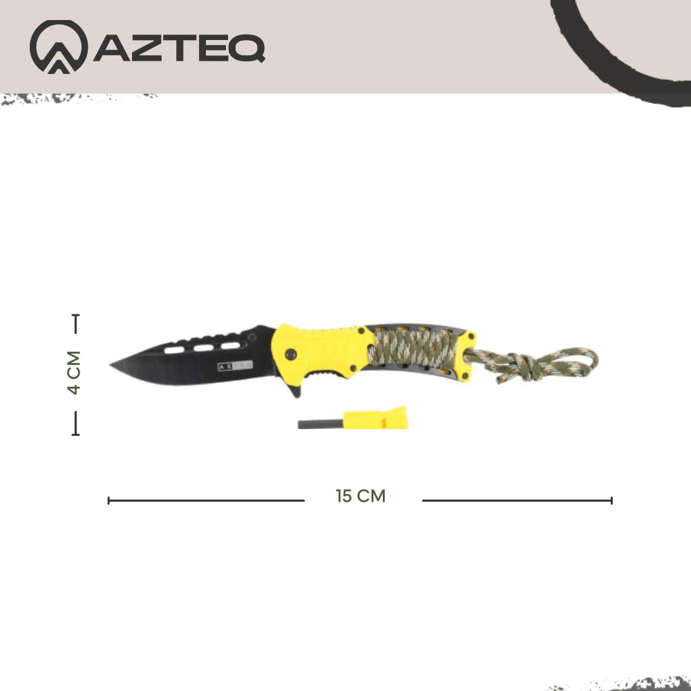 Canivete para Camping com Pederneira, Apito e Clip de Fixação Xisco Azteq
