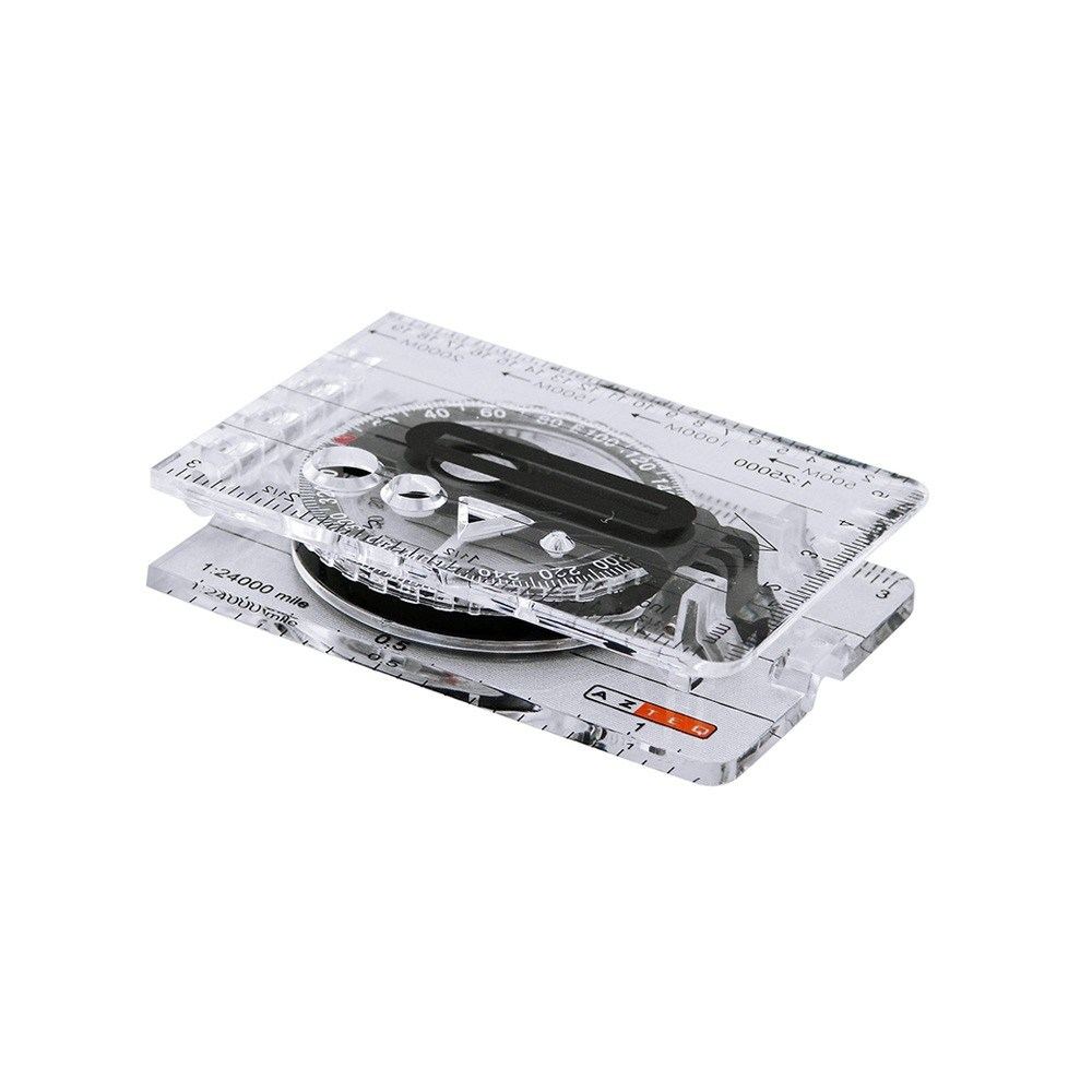 Bússola Dobrável Lokal Azteq com Lente de Aumento e Régua Escala 0° a 360°