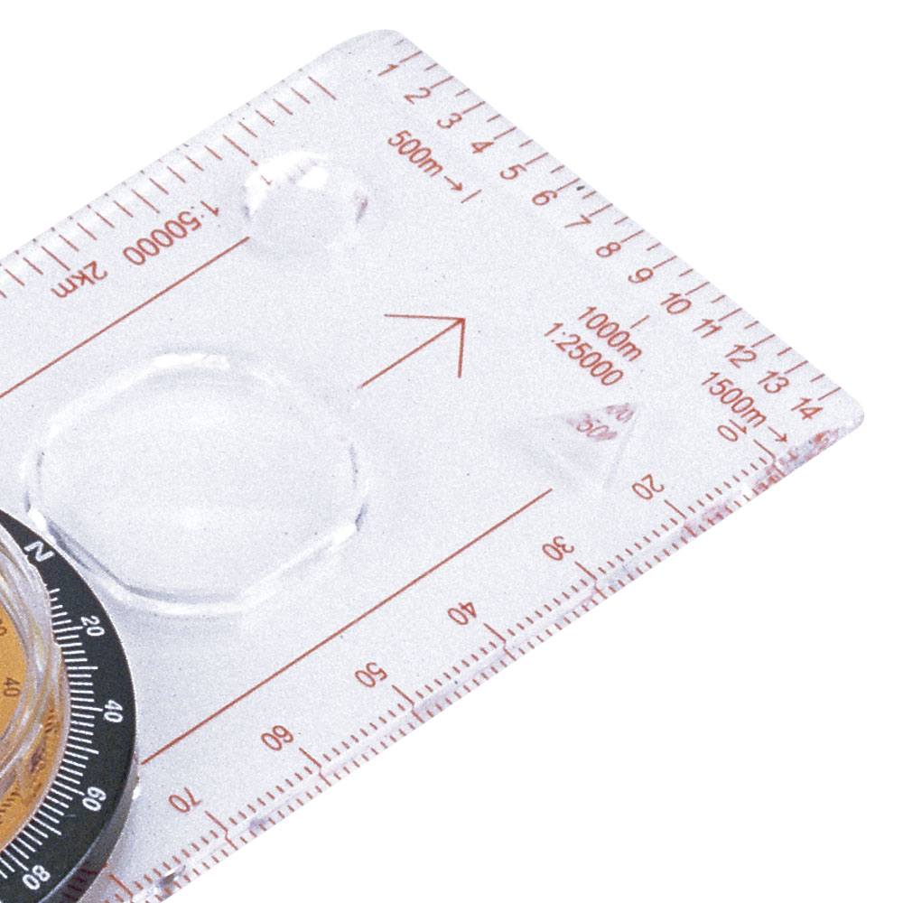 Bússola com Régua e Lupa Oriente Azteq Indicadores com Tinta Fluorescente