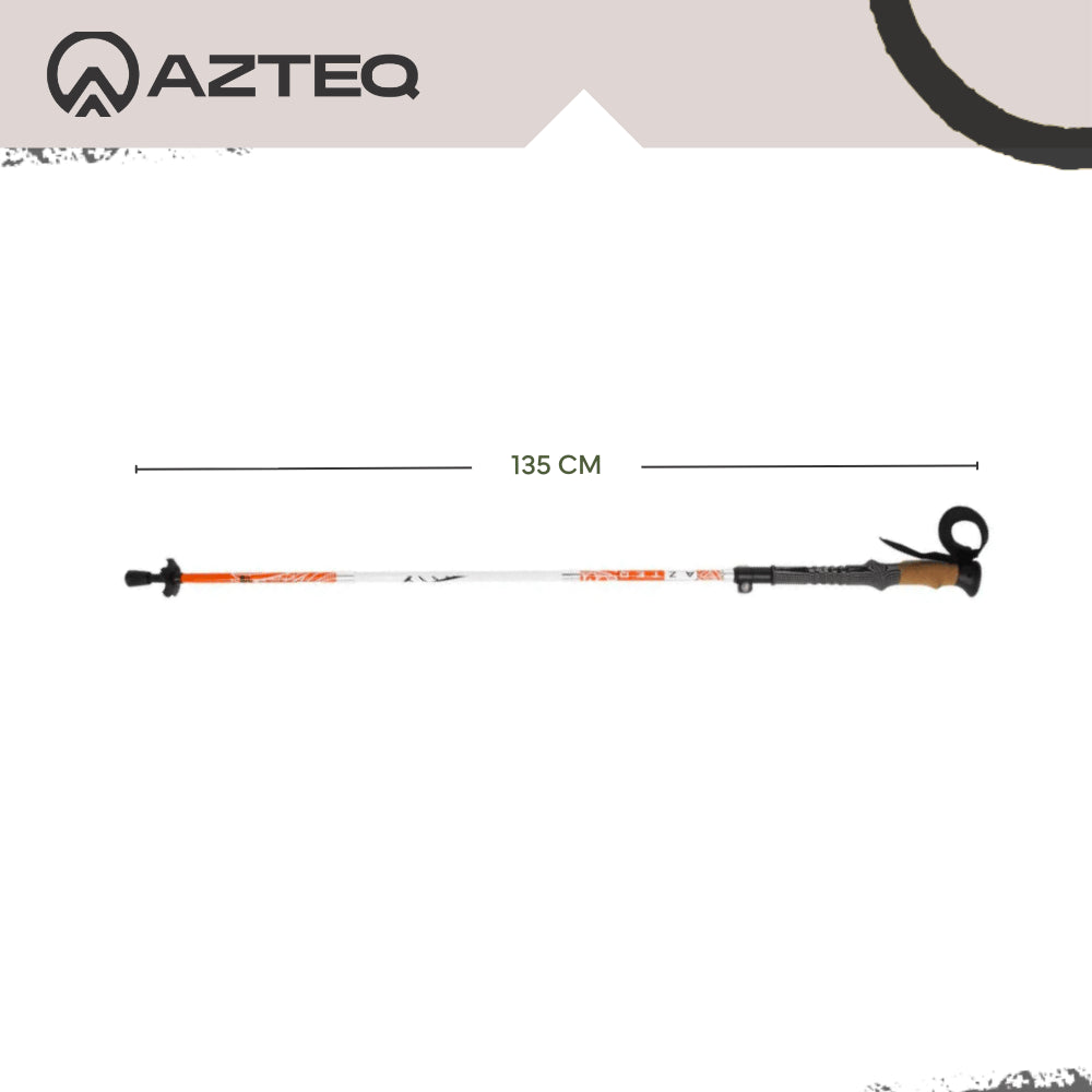 Bastão de Caminhada 115cm - 135cm, Trava Rápida e Manopla de Cortiça Actos Azteq