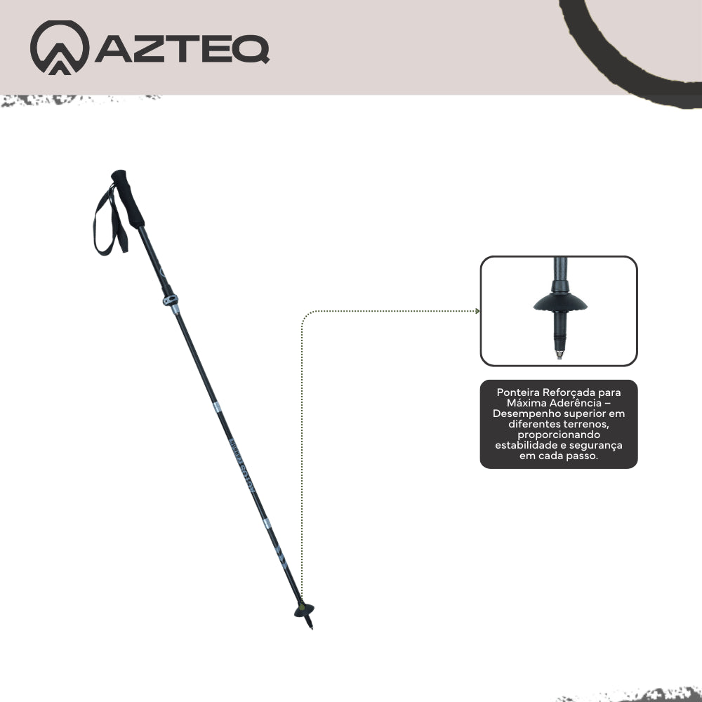 Bastão de Caminhada 38cm-135cm Trava Rápida Actos Pro Race Carbon Azteq