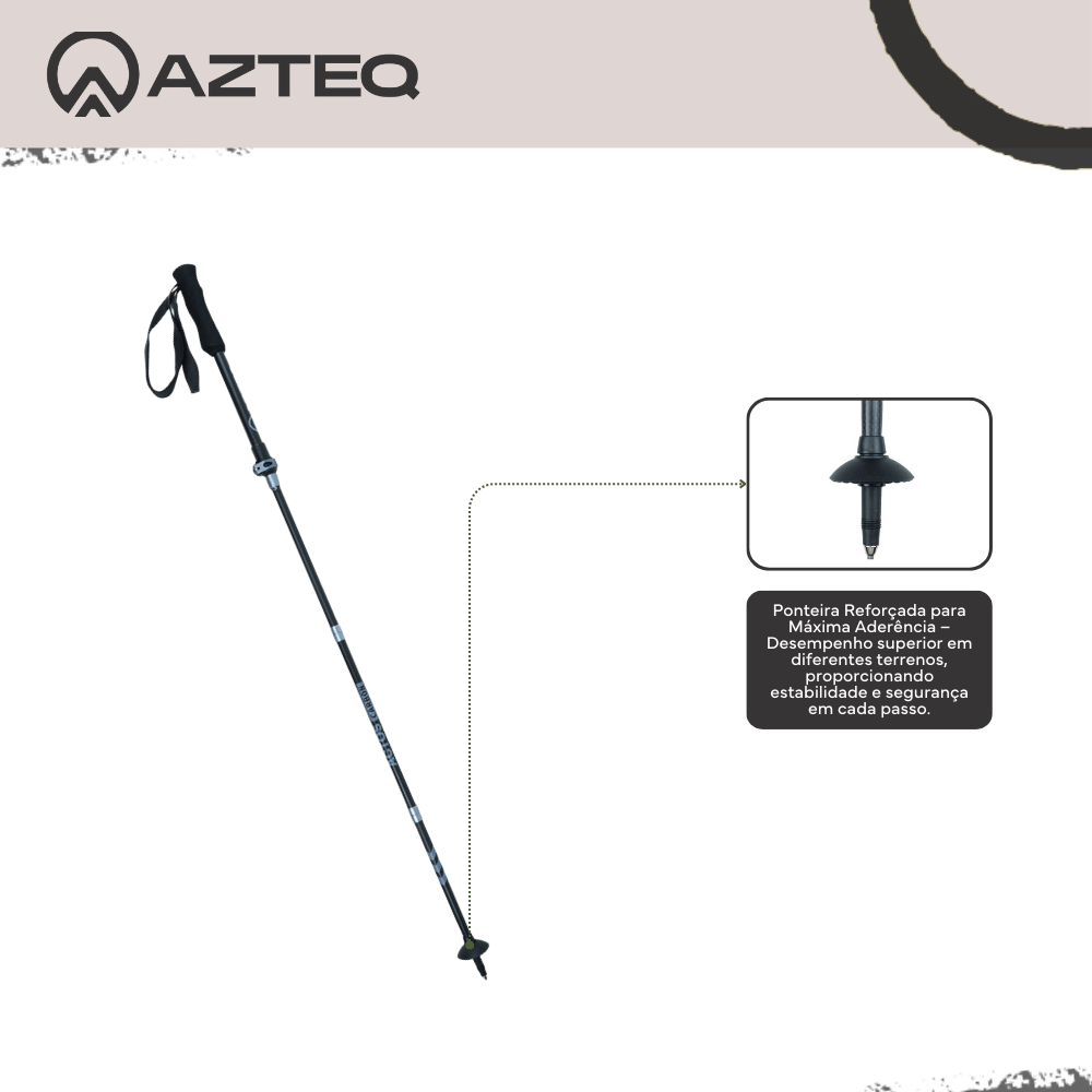 Bastão de Caminhada 38cm-135cm Trava Rápida Actos Pro Race Carbon Azteq