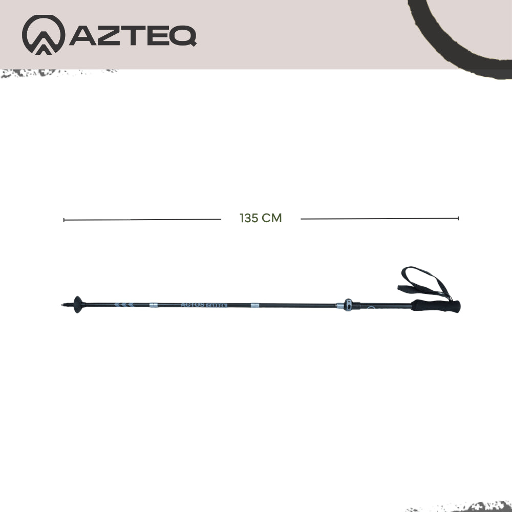 Bastão de Caminhada 38cm-135cm Trava Rápida Actos Pro Race Carbon Azteq