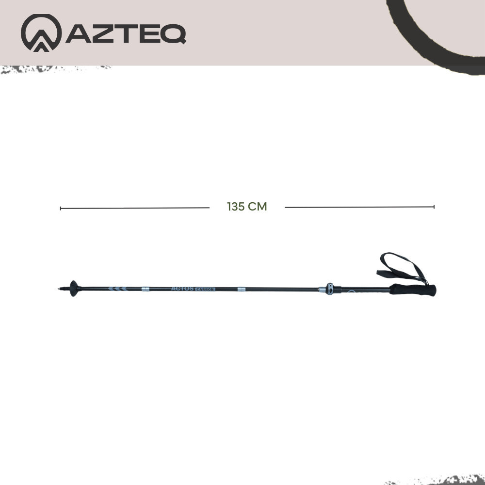 Bastão de Caminhada 38cm-135cm Trava Rápida Actos Pro Race Carbon Azteq
